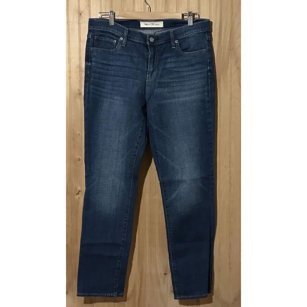 Gap 1969 Women's Real Straight Blue Denim Jeans 30 Short/10 Short